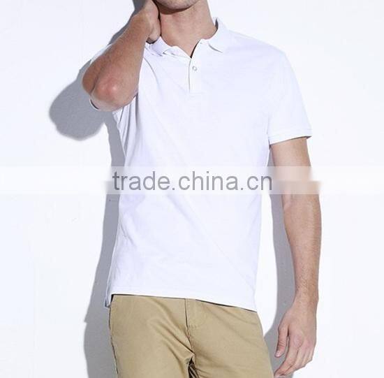 high quality custom cotton slim fit plain white polo t-shirt