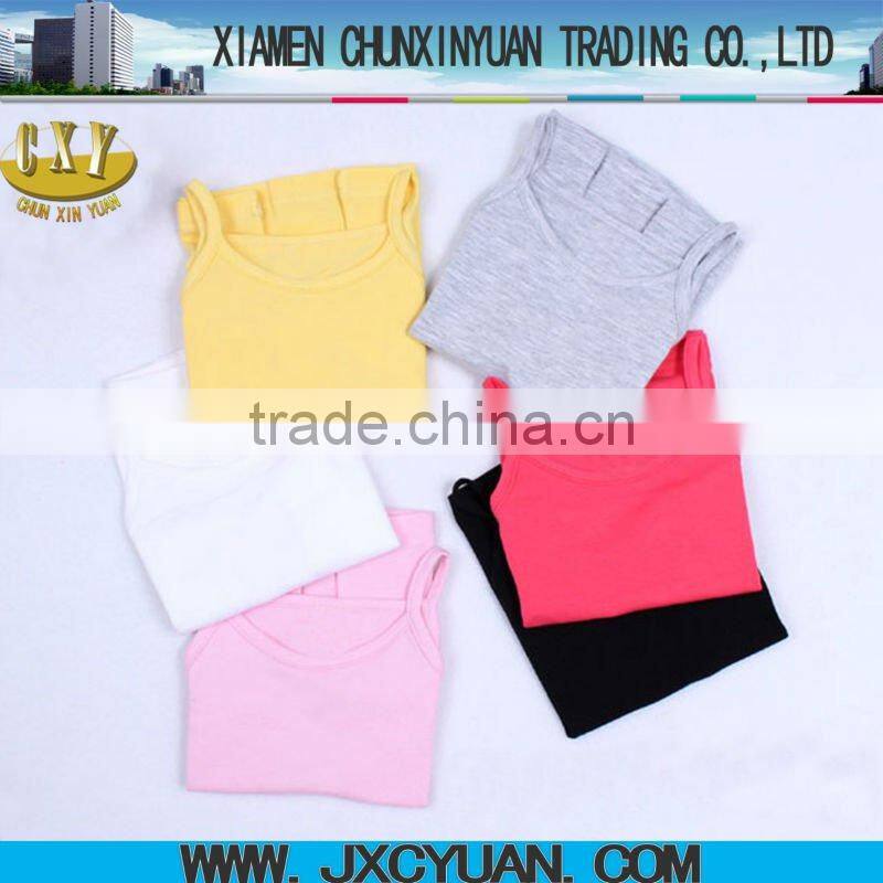 yellow children sleeveless t shirts with no printing