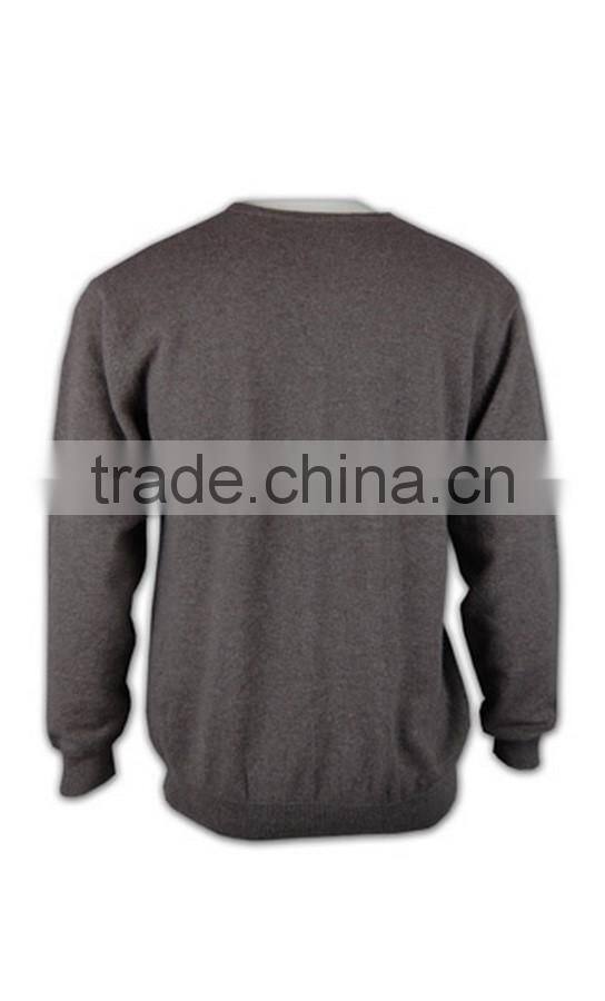 ISO9001/BSCI Manufature loose v-neck mens grey cardigan sweater