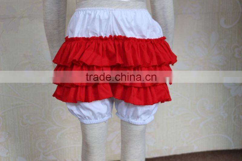 2017 Summer Little Angel Beautiful Ruffle Shorts Baby Girls White Red Color Ruffle Shorts