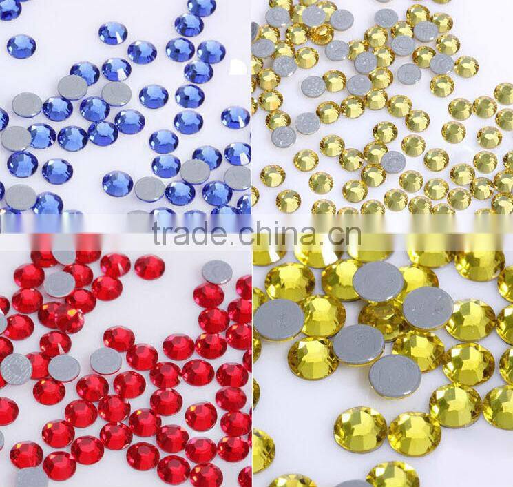Hot Fix Rhinestones Round Shape & Flatback & Glass Crystal Material