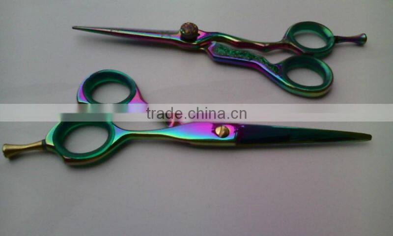 Green Ring Hairdressing Barber Hair Cutting Scissors 5.5