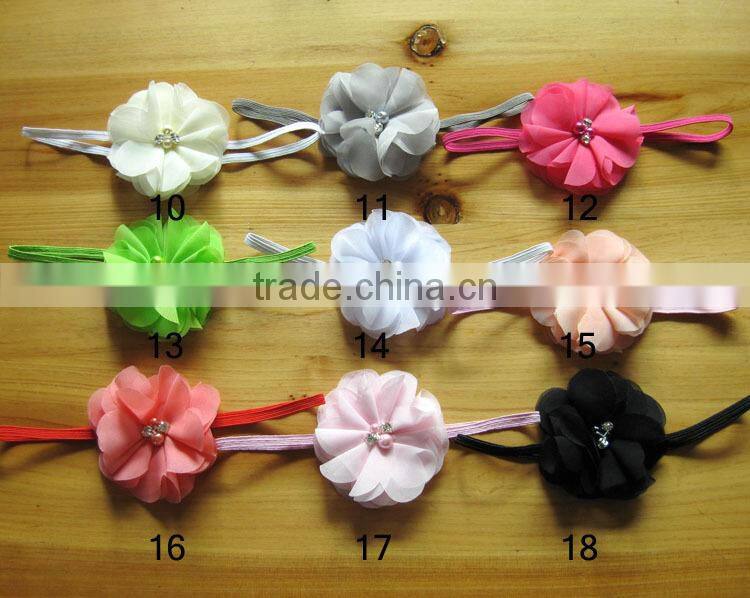 Trendy Girls Muti-colors cute cheap hair accessories for babies ribbon flower