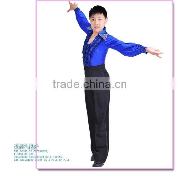 New Boys Latin Dance Black Pants Kids Ballroom Modern Latin Dance Pants