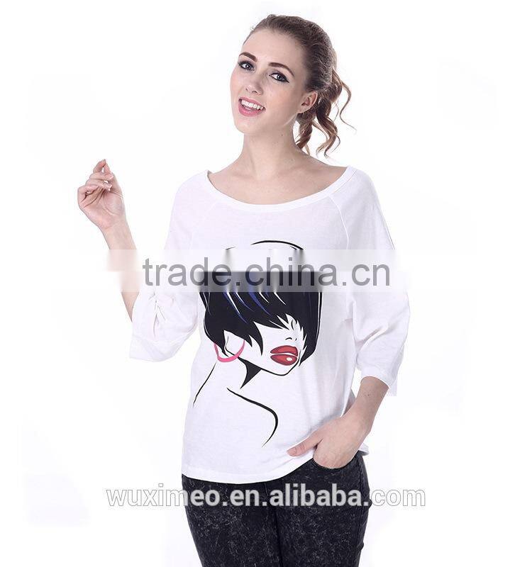 New coming updated 100% cotton lady t shirt