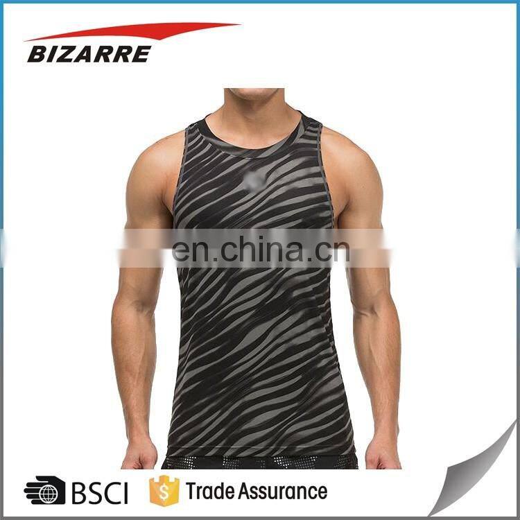 Wuhan Bizarre Sports Factory direct sale OEM cool men tank tops wholesale gym vest