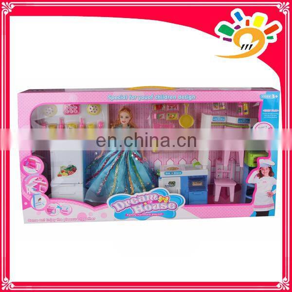 New design doll,beautiful girl doll with tableware set toy