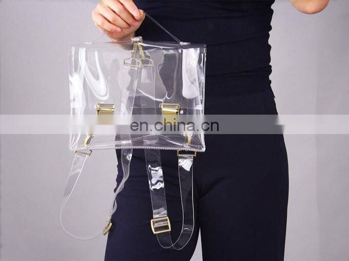 Clear Backpack Convertible Satchel Plastic Detachable Strap Shoulder Bag