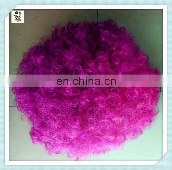 Sports Fan Crazy Party Cheap Purple Big Curly Afro Wigs HPC-0034