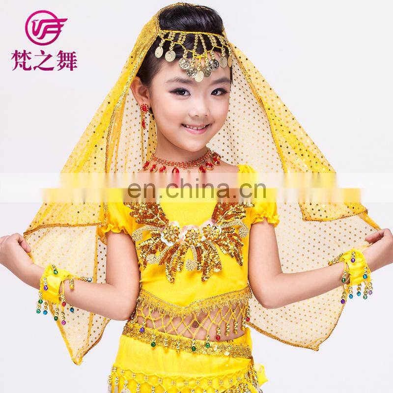 P-9055 120D Chiffon chiffon glittery children kids belly dance head veil scarf