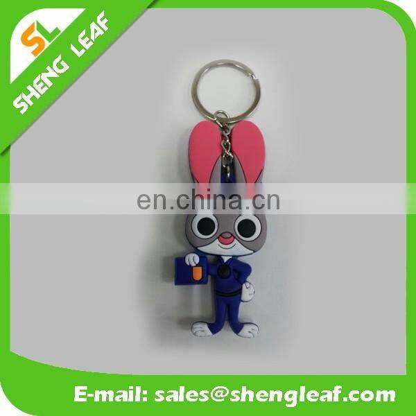 Cartoon Shape 3D Soft PVC Rubber Keychain Custom