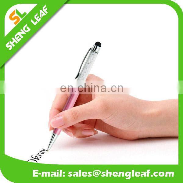 Crystal stylus touch pen with white highlighterwith plastic