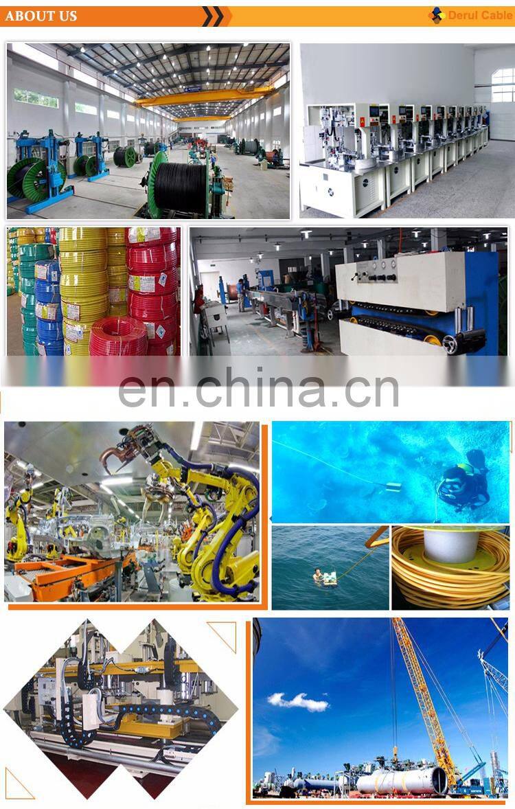 2 cores digital camera cable with spiral armored fiber optic cable flexible moving cable for data signal transmission