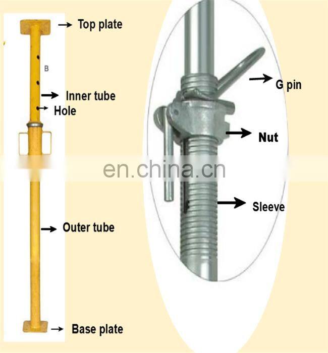 Adjustable Telescopic Steel Shoring Post Support Jack Post