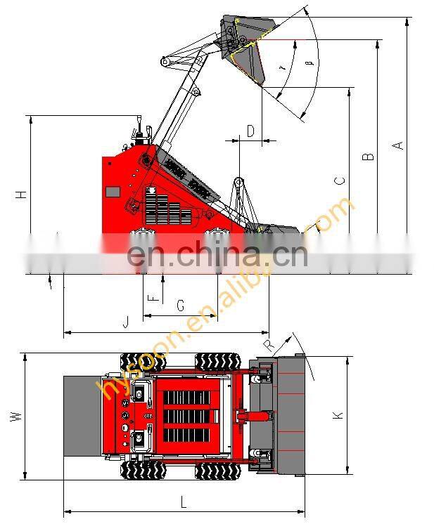 23hp Briggs & Stratton gasoline Mini track skid steer loader for sale