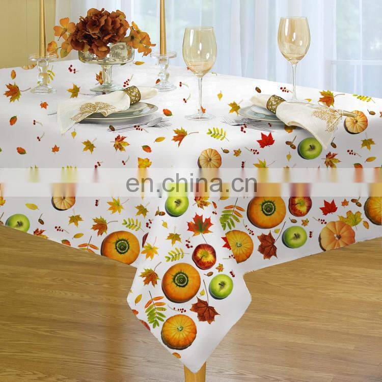 2019 trending autumn 100% polyester machine washable printed table cloths tablecloth for dinner parties outdoor picnic wedding