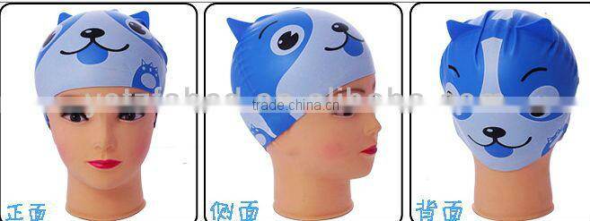 2013 Eco-friendly red shark cartoon silicone swim cap