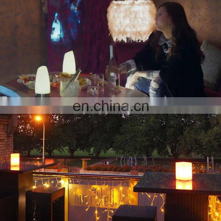 PE remote control colorful home decoration bar club used led cordless table lamp