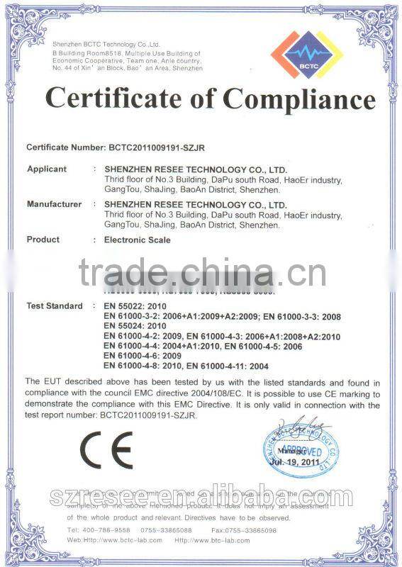 smart electronic scale with body fat