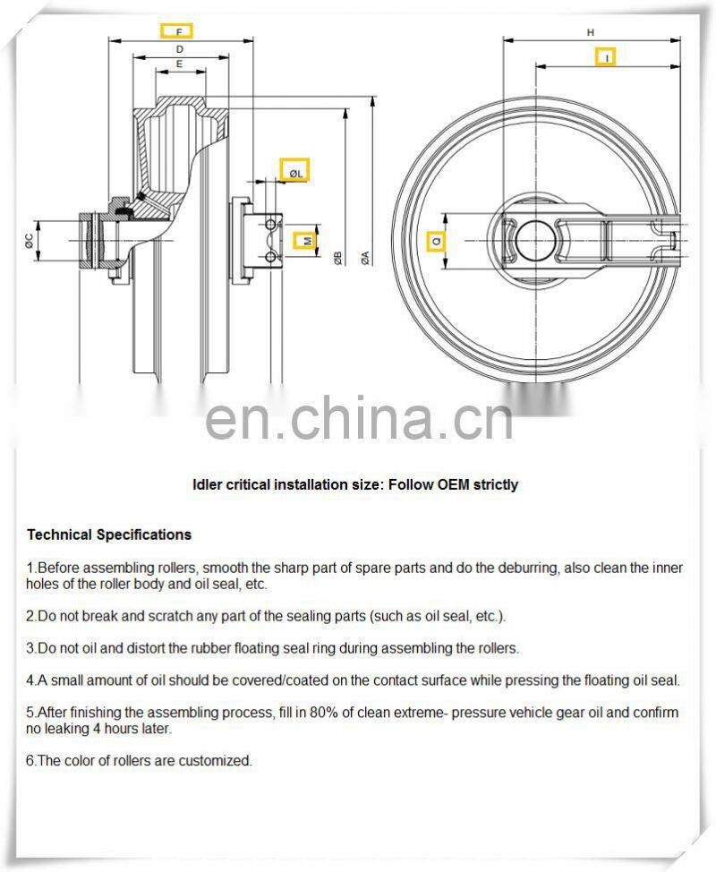 Doosan SOLAR 220LC-III  2270-1108 Front Idler Assy