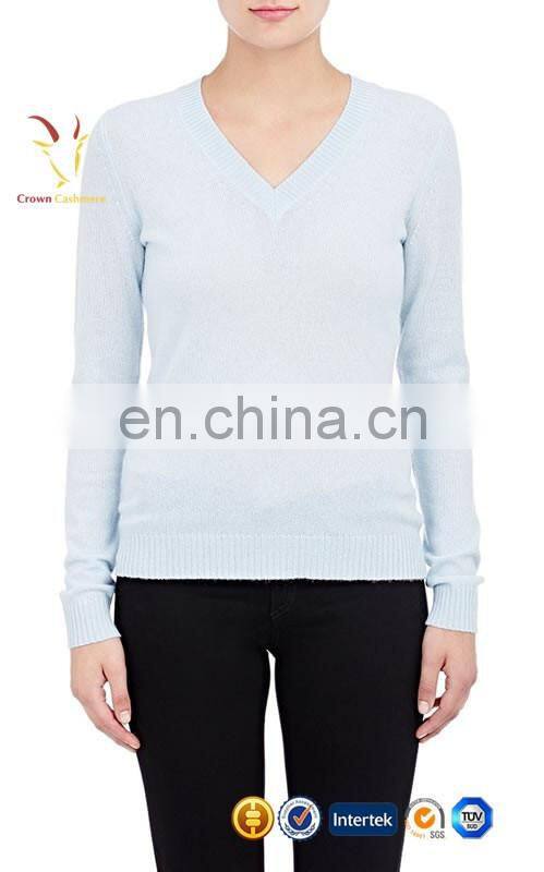 Women/lady causal sweater V Neck pure cashmere sweater jumper