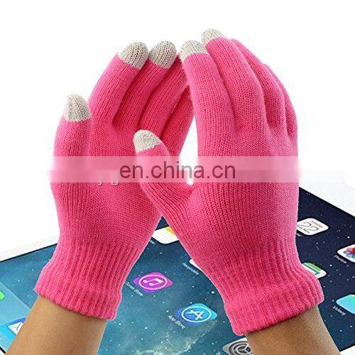 Multi-color Soft Unisex Acrylic 3 Finger Smart Touchscreen Gloves