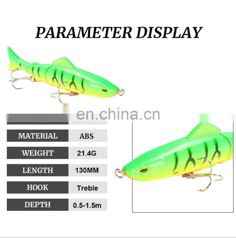 13cm 21g Fishing Lures 16 colors Hard Baits Lifelike 3 Segments Swimbait Bass Multi Jointed Pencil Lure