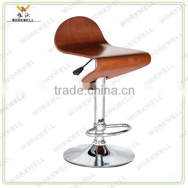 WorkWell stainless steel wooden swivel bar stools(Kw-B2149)