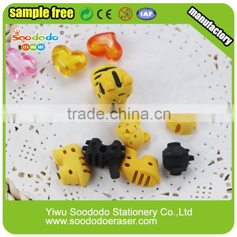 TPR 3d tiger erasers
