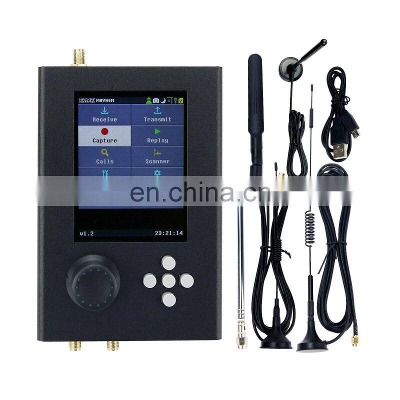 Unassembled Black 1MHz-6GHz HackRF One + Portapack H2 + 5 Antennas + Data Cable SDR Radio