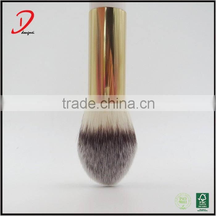 Personalized synthetic hair makeup powder brush,white wooden cosmetic brush