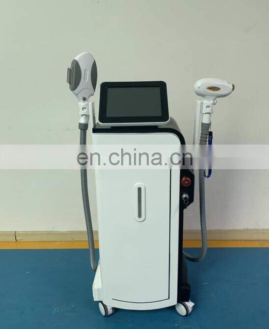 OEM ODM 3 in 1 Elight + 808 diode laser + ND yag 1064 nm 532 nm nd yag laser q-switched tattoo hair removal machine