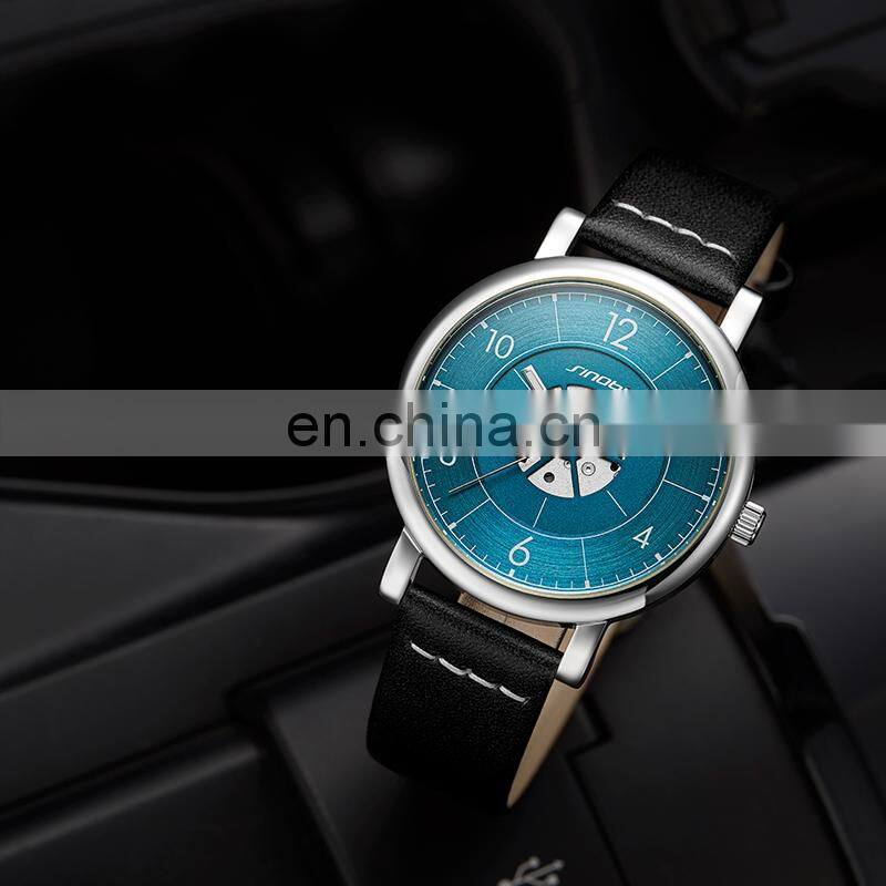 SINOBI Classic Wristwatch S9843G Stainless Steel Man Watch relogio Custom Logo Hollow Out Dial Watches Montre Homme