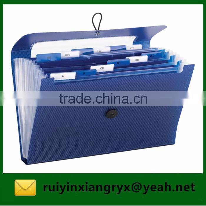 Plastic Button Expanding File folder with index divider