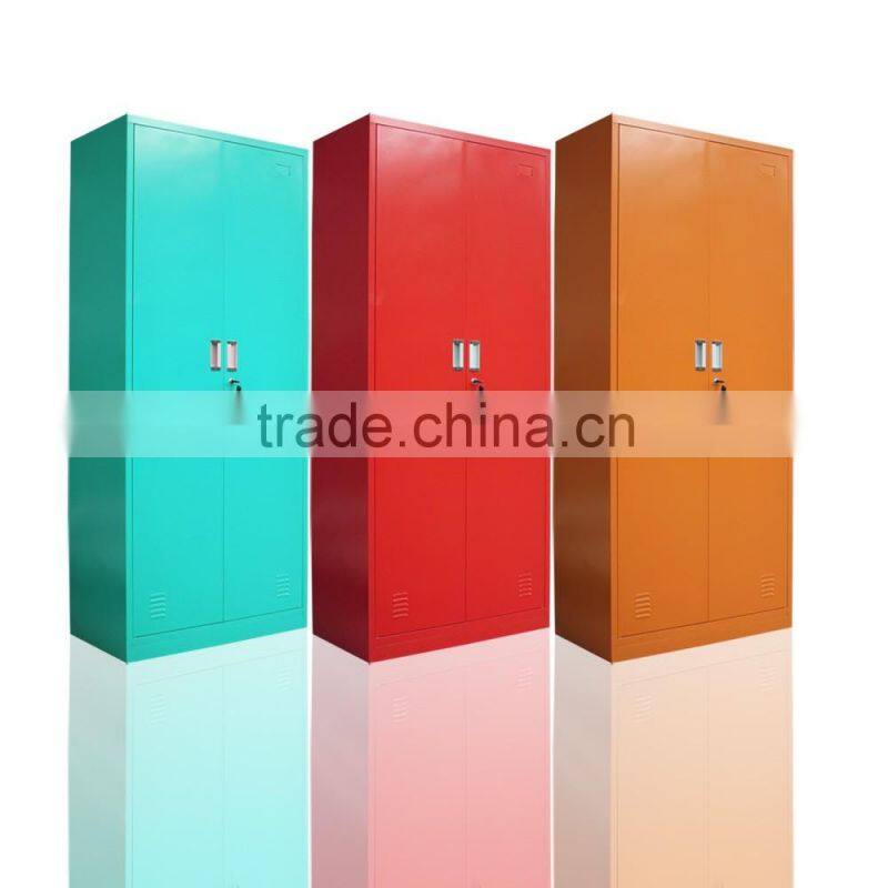 2016 New Arrival Bedroom Closet Sunmica 2 Swing Doors Designs For wardrobe Cheap Metal Wardrobe Closet