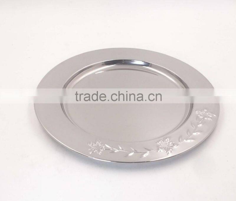 New Design Stainless steel Mirror Dish plate Food Plate