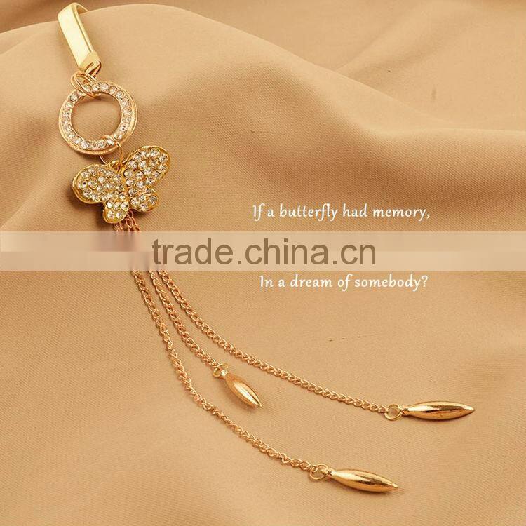 Stainless steel sexy girls butterfly gold chain belly waist chains