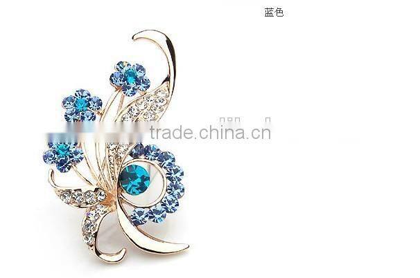 Noble beauty full diamond crystal high-grade pin brooch