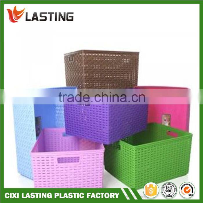 2015 new Plastic Large Plastic Laila Handy Tidy Basket Rattan Style