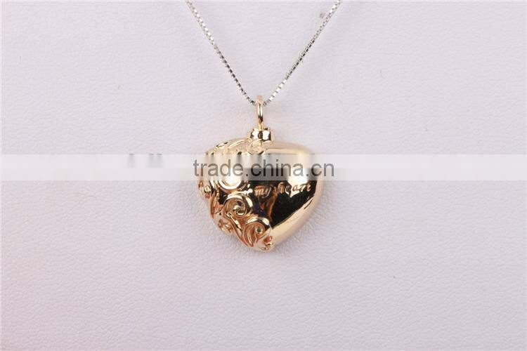 fashion hollow heart pendant 14k gold jewelry christmas best gift