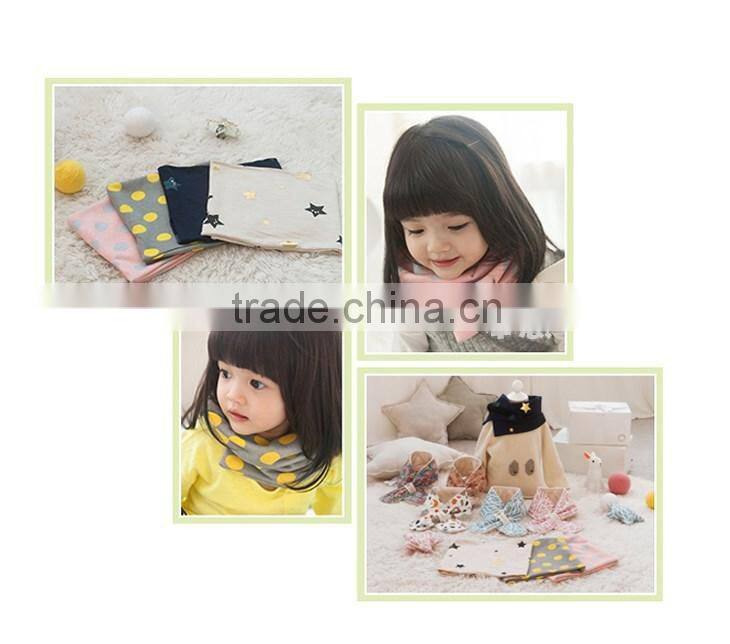 Fashion Cute Polka Dot Printed Kids Girls Cotton Knitted Circle Loop Infinity Scarf