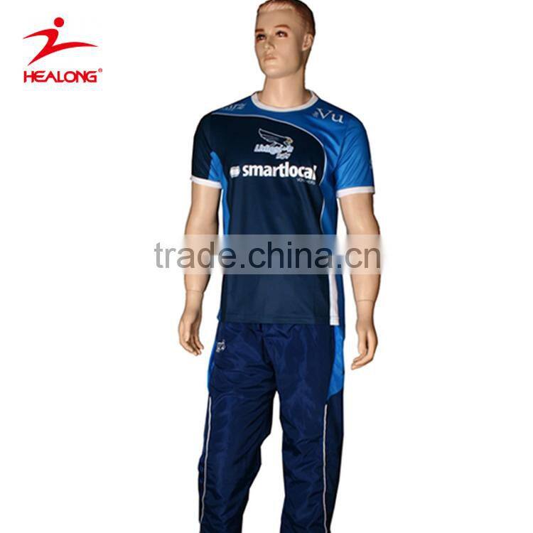 Breathable Sublimation Printing Short Sleeve O Neck Rugby Jersey Wear Shirts