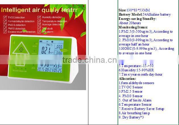Formaldehyde tester /formaldehyde detector /PM2.5 tester for office use