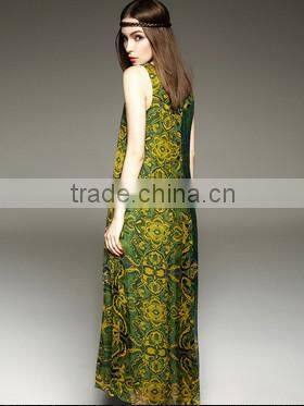 2016 latest design elegant casual dress, summer sleeveless dresses for women