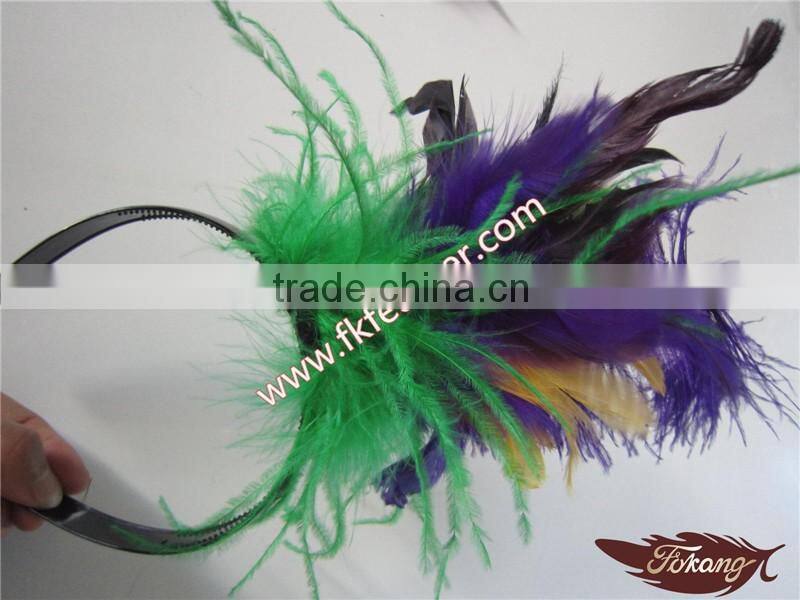 Cheap Feather Chandelle Bao Turkey Feather Headband For Wholesale Party Feather Headdress