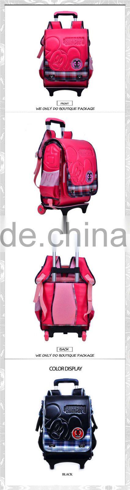 student school bag Mickey mouse trolley bag