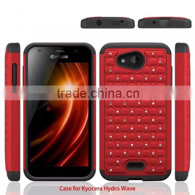 Keno Shining Diamond-studded Armorbox Drop Resistant Silicone Case for Kyocera Hydro Wave