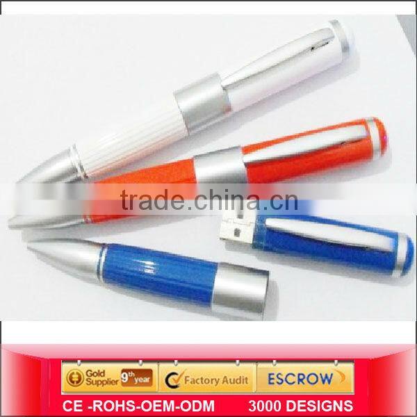 2014 Fashion Sliver Color Pen Usb Flash Drive