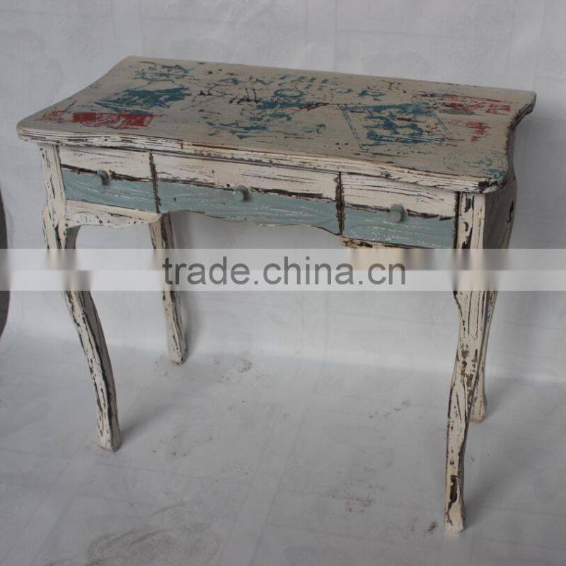 Antique white computer desk for two computers