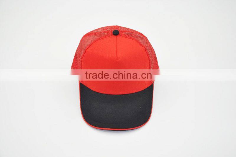 OEM New Fashion Stylish Unisex 5-panel Blank Red Color Custom Promotional Outdoor Sport Baseball Mesh Cap